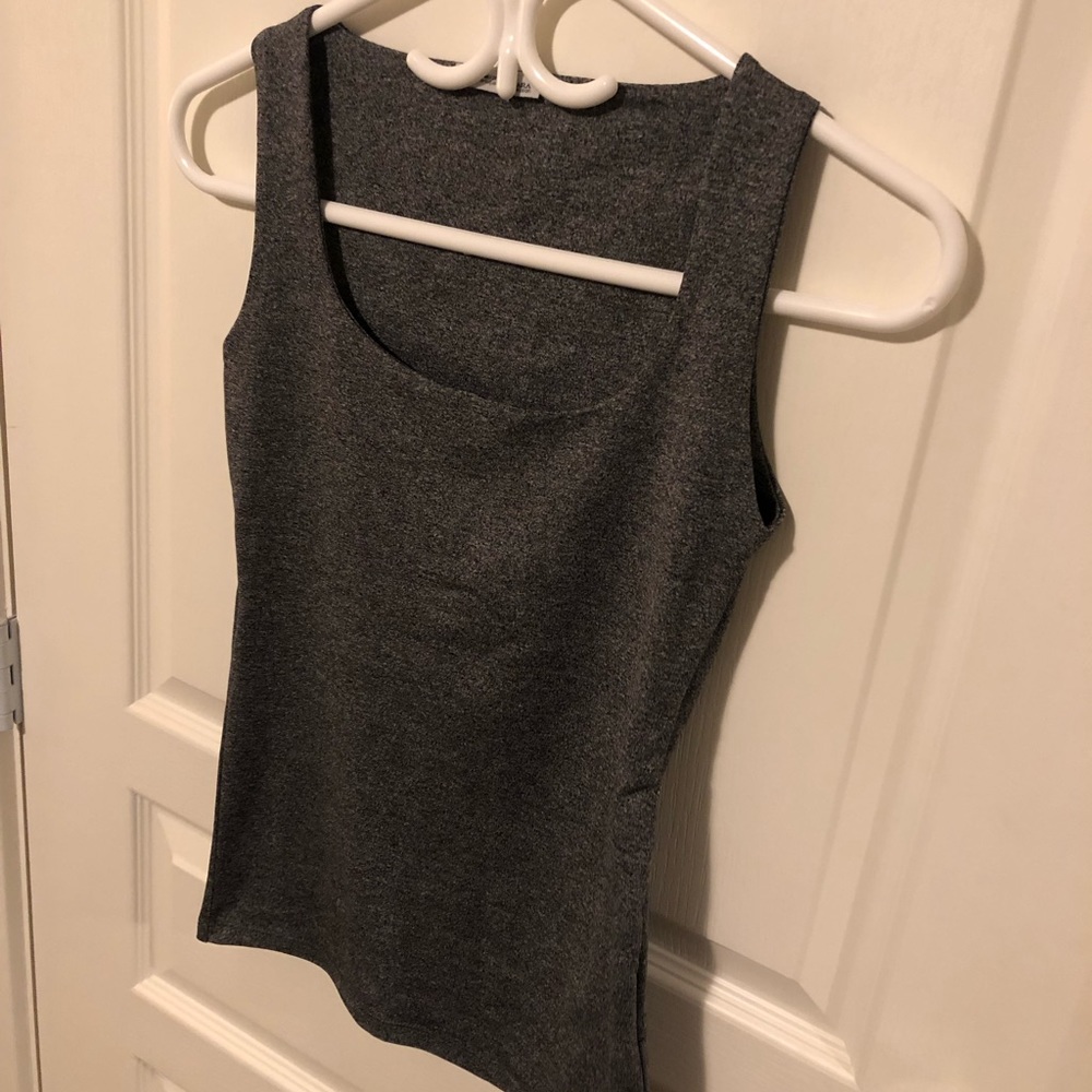 Zara Basic Grey Tank Top - Picture 2 of 3